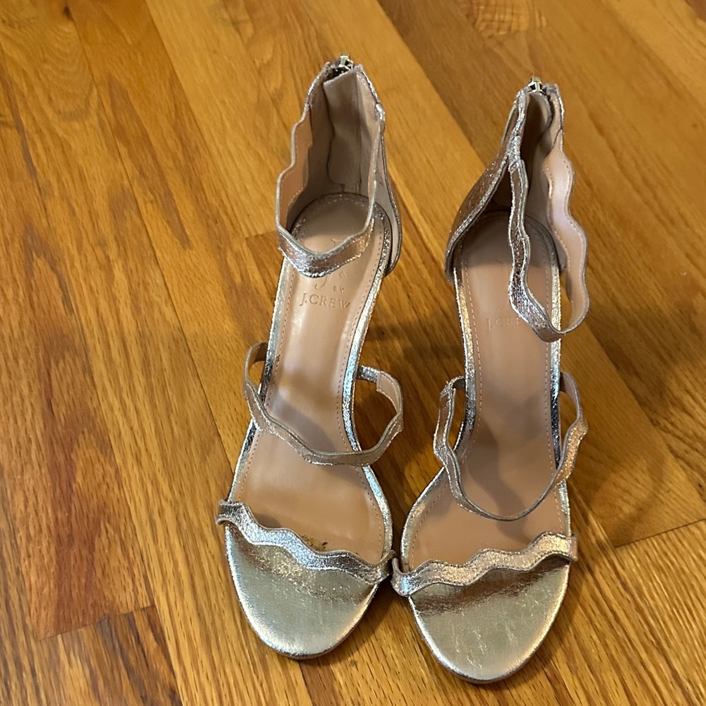 J.Crew Metallic Gold Strappy Heels | Size 7.5